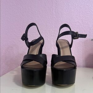 Elegant Black Platform Sandals